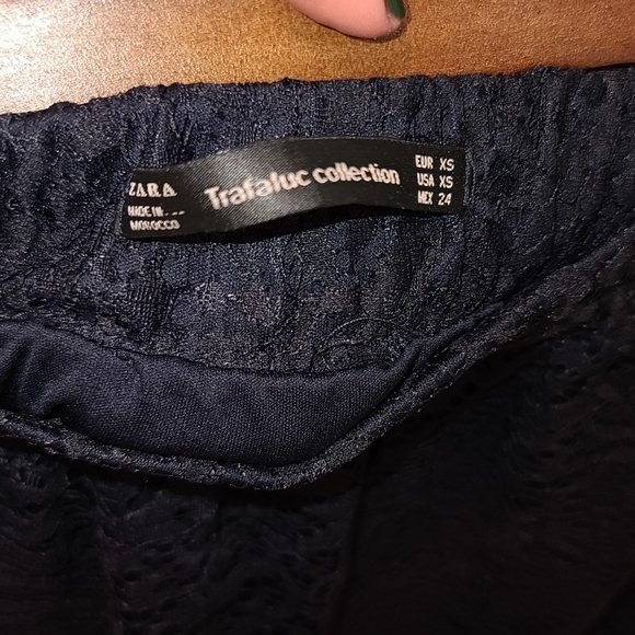 ZARA navy lace Sheer midi skirt XS - Picture 7 of 7